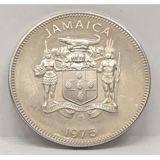 JAMAICA 1975 . TWENTY-FIVE 25 CENTS . COMMEMORATIVE PROOF COIN